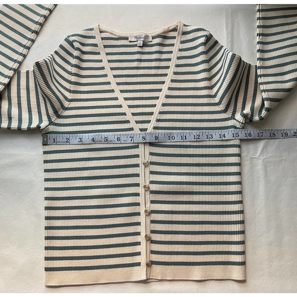 Madewell Carmon Crop Cardigan Sweater in Stripe Size L - Picture 11 of 12
